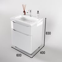 Тумба под раковину Style Line Марелла 60 Люкс Plus СС-00002396 Белый глянец антискрейтч — фото 7, Мебель для ванной