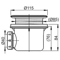 Сифон для душевого поддона Ravak Basic X01308 Хром матовый — фото 2, Сифоны для поддонов