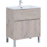 Тумба под раковину Aquanet Алвита New 70 303902 Дуб веллингтон белый — фото 1, Тумбы под раковину