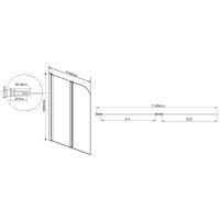 Шторка на ванну Vincea VSB 114x140 VSB-12114CLB профиль Черный стекло прозрачное — фото 4, Складные шторки для ванной