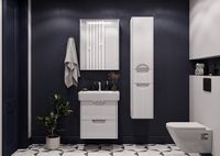 Шкаф пенал Aquaton Сильва 32 R 1A215603SIW7R подвесной с бельевой корзиной Дуб полярный — фото 5, Пеналы для ванной комнаты