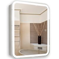 Зеркальный шкаф Silver Mirrors Фиджи Flip 50 LED-00002471 с подсветкой Белый — фото 1, Зеркальные шкафы в ванную