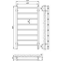Электрический полотенцесушитель Laris Феличия ЧК8 400х800 R 73207590 Белый муар — фото 10, Электрические полотенцесушители
