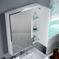 Зеркальный шкаф 1MarKa Соната 75 Белый глянцевый — фото 1, Зеркальные шкафы в ванную