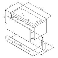 Тумба под раковину AM.PM Gem 75 M90FHX07521WG подвесная Белая — фото 11, Тумбы под раковину