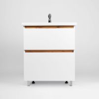 Тумба под раковину VIANT Мальта 80 VMAL80CO-T2Y Белая Дуб Вотан — фото 1, Тумбы под раковину