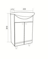 Тумба под раковину 1MarKa Story 45Н У99313 Белый глянец — фото 6, Тумбы под раковину