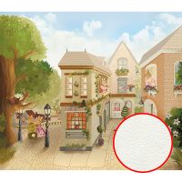 Фреска детская Ortograf Детские 30299 Фактура флок FLK Флизелин (3,1*2,7) Бежевый/Зеленый, Город/Животные — фото 1, Фрески