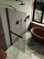 Душевая перегородка Maybah Glass MGD-728-6ш 790x1950 в широком профиле Черный стекло бронзовое матовое — фото 4, Душевые перегородки