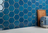 Керамическая мозаика StarMosaic Hexagon big Deep Blue Glossy JJFQ80048 25,6x29,5 см — фото 2, Мозаика