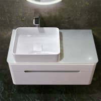 Тумба под раковину Jorno Shine 90 Shi.01.90/P/W подвесная Белый глянец — фото 3, Тумбы под раковину