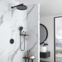 Товар: Душевая система Vincea Inspire VSFW-3I22MT2RMB с термостатом Черная матовая - фото 2 Душевая система Vincea Inspire VSFW-3I22MT2RMB с термостатом Черная матовая — фото 2, Встраиваемые душевые комплекты