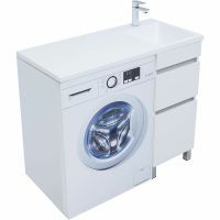 Тумба под раковину Aquanet Вега 100 Белый глянец арт-329122 — фото 2, Тумбы под раковину