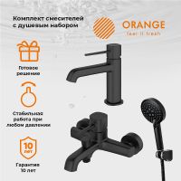 Комплект смесителей Orange Karl Черный матовый арт-M05-311b — фото 1, Готовые комплекты для ванной комнаты
