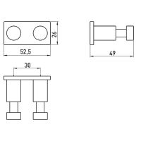 Двойной крючок Emco System2 Хром арт-3574 001 00 — фото 2, Крючки для полотенец