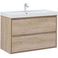 Товар: Тумба под раковину Aquanet Милан 100 336385 подвесная Дуб светлый - фото 4 Тумба под раковину Aquanet Милан 100 336385 подвесная Дуб светлый — фото 4, Мебель для ванной