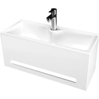 Панель с раковиной 1MarKa Tiny S 50 У84219 подвесная Белая глянцевая — фото 1, Тумбы с раковиной