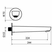 Излив для смесителя Aquatek Бетта AQ1141MB Черный матовый — фото 2, Изливы
