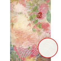 Фреска Ortograf Цветы 7085 Фактура флок FLK Флизелин (1,8*2,7) Розовый/Зеленый, Цветы/Живопись — фото 1, Фрески