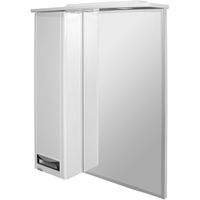 Зеркало со шкафом Mixline Альфа 64 L 534968 с подсветкой Белое — фото 1, Зеркальные шкафы в ванную