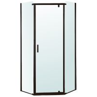 Душевой уголок Berges Solo Т 90х90 061106 профиль Черный матовый стекло прозрачное — фото 1, Душевые уголки трапеция