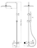 Душевая система Boheme Uno 468-BG Черная матовая Золото — фото 2, Душевое оборудование. Душевая программа