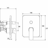Смеситель для душа Ravak Flat FL 065.00 Хром арт-X070123 — фото 5, Встраиваемые смесители для душа