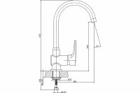 Смеситель для кухни GranFest 3023 Серый — фото 2, Смесители для кухни