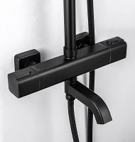 Товар: Душевая система Gappo G2491-6 с термостатом Черная матовая - фото 2 Душевая система Gappo G2491-6 с термостатом Черная матовая — фото 2, Душевые стойки