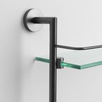 Стеклянная полка Allen Brau Priority 6.31015-MG Графит брашированный — фото 5, Полки для ванной и душа