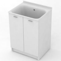 Тумба с хозяйственной раковиной Kerasan Aquadom 60 9166K3*0 Белая без отверстия под смеситель — фото 1, Мебель для ванной