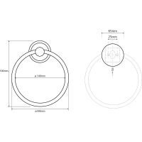 Кольцо для полотенец Bemeta Retro Gold and Сhrom 144204068 Золото Хром — фото 2, Полотенцедержатели