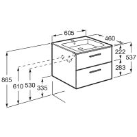 Тумба под раковину Roca Victoria 60 A857468806 подвесная Белый глянец — фото 19, Мебель для ванной