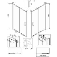 Душевая дверь Veconi Vianno VN-46B 120 VN46B-120-01-C5 профиль Черный матовый стекло прозрачное — фото 4, Душевые двери в нишу
