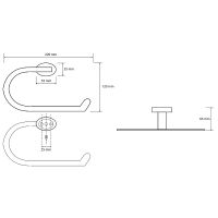 Полотенцедержатель Bemeta Oval 118404061 Хром — фото 2, Полотенцедержатели