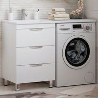 Тумба под раковину Corozo Алиот 120 SD-00000597 Белая — фото 1, Мебель для ванной