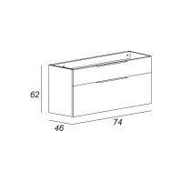 Тумба под раковину Cezares Urban 74 подвесная Frassino scuro без ножки и боковой полки арт-55158 — фото 5, Тумбы под раковину