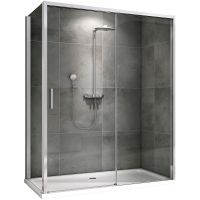 Душевой уголок Abber Komfort 170x90 AG93170-S92 профиль Хром стекло прозрачное — фото 1, Прямоугольные душевые уголки