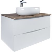 Тумба под раковину Bond Cube 80 T09805 подвесная Белая матовая Дуб — фото 16, Мебель для ванной