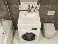 Раковина Paola Siena 60x60 на стиральную машину Белая глянцевая — фото 8, Раковины