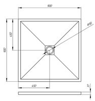 Душевой поддон из искусственного камня Veconi Tezeo 90x90 TZW20-90-R1 Белый — фото 2, Душевые поддоны