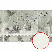 Фреска Ortograf Urban art 33569 Фактура флок FLK Флизелин (5*3) Серый, Город/Птицы/Абстракция — фото 1, Фрески