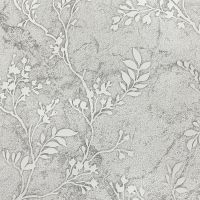Обои Solo Grace E201509 Винил на флизелине (1,06*10) Серый/Серебряный, Листья — фото 1, Обои для стен