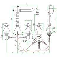 Товар: Смеситель на борт ванны Webert Armony AM730402010 Золото - фото 3 Смеситель на борт ванны Webert Armony AM730402010 Золото — фото 3, Смесители