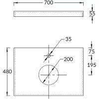 Столешница под раковину Kerama Marazzi Canaletto Про Чементо 70 CN70.DD506920R Бежевая матовая — фото 3, Столешницы под раковину