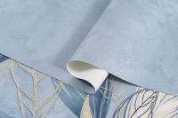 Обои Артекс Хлоя 10725-05 Винил на флизелине (1,06*10,05) Синий, Штукатурка — фото 6, Обои для стен