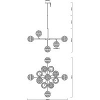 Люстра Artelamp Delacrua Прозрачная Полированная медь арт-A7770SP-13PB — фото 5, Люстры
