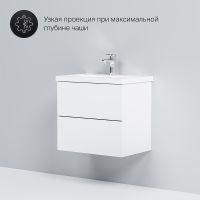 Тумба под раковину AM.PM Gem 60 2 M90FHX06022WG подвесная Белая — фото 6, Мебель для ванной
