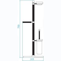 Напольная стойка Cezares Olimp OLIMP-WCS-01-M Хром — фото 2, Стойки - набор держателей