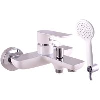 Смеситель для ванны Rav Slezak Vltava VT454.5/1CB Белый глянец Хром — фото 1, Смеситель для ванны